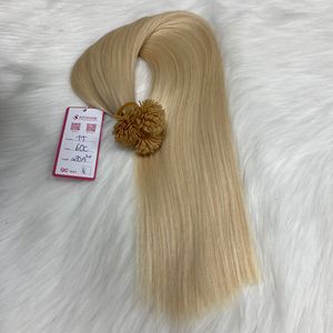 ผมต่อของมนุษย์ชาวยุโรปและบราซิลเป็นลอนหยิกเคราตินปลายแบนสีบลอนด์60C - Product Image 4