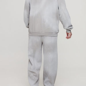 Custom Logo Flare Tracksuits French Terry <b>Hoodie</b> Set Men Blank Heavy Weight Thick Fleece Cotton Oversized Tracksuits for Men - Product Image 2