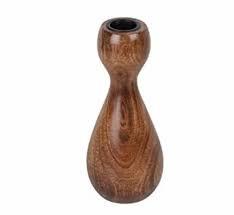 Porte-bougie conique en bois de forme sablier moderne fait à la main, décoration de table, centre de table, accent en bois massif - Product Image 6