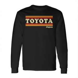 T-shirt promozionale vintage anni '80 per Toyota Japan con grafica retrò a maniche lunghe - Product Image 2