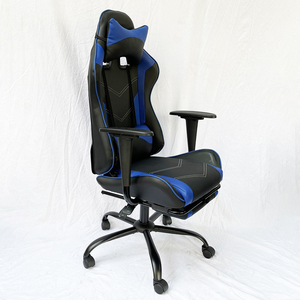 GC68022 Dark <b>Blue</b> Reclining Gaming Chair Footrest 7188 Lift Style PU Leather <b>Material</b> Extendable Adjustable Height Chinese - Product Image 3