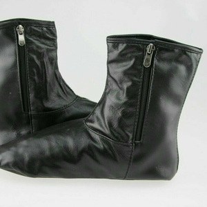 High Quality Customized Unisex 100% Genuine Leather <b>Socks</b> Zipper Letter Pattern Custom Logo <b>Winter</b> Eco-Friendly Breathable - Product Image 3