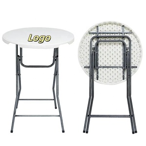 Venta al por mayor Dia 80cm HDPE Plegable BarTable Mesa de cóctel Mesa plegable de plástico Mesa alta de fiesta plegable - Product Image 1