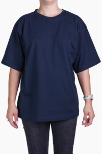T-shirt unisexe surdimensionné de haute qualité - Bleu marine Coupe décontractée et confortable Design polyvalent et tendance Approvisionnement en gros - Product Image 2