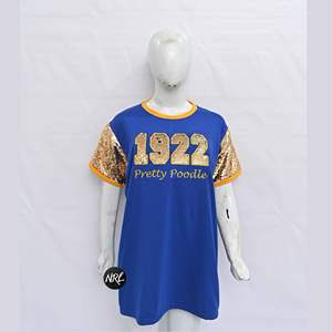 Venta al por mayor nueva moda estilo de moda de alta calidad de gran tamaño transpirable de manga corta azul Casual personalizado fiesta de graduación camisetas - Product Image 1