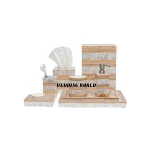 Juego de baño de lujo Forma y tamaño personalizados Accesorios de baño al por mayor Clásico elegante Juego de baño al por mayor - Product Image 2