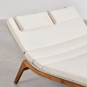 Hotel al aire libre piscina lateral chaise silla cama teca madera ratán moderno a prueba de agua Chase aluminio piscina tumbona-Sapira - Product Image 6