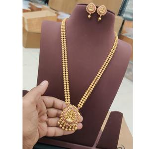 Juego de Collar y Aretes de Moissanita con Baño de Oro, Diseño Exclusivo, Pulido Antiguo, Calidad Premium, para Compromiso y Boda, para Mujer - Product Image 1