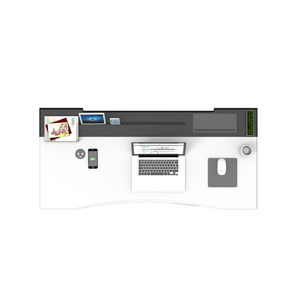 โต๊ะทำงาน SMARTDESK PRO ดีไซน์ทันสมัยแบบมินิมอล วัสดุเมลามีนและเหล็ก เฟอร์นิเจอร์สำหรับพื้นที่ทำงานร่วมสมัย เหมาะสำหรับห้องนอนหรือพื้นที่ทำงาน สีขาว - Product Image 2