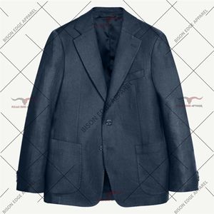 Bison Edge Apparel Mens Formal Business Blazer Classic Single Breasted Stretch 3D Embroidery Polyester <b>Suit</b> Jacket Custom OEM - Product Image 4
