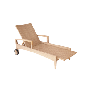 Chaise longue en bois pour meubles de piscine extérieure Chaise longue en rotin Chaise longue directe d'usine - Product Image 1
