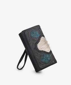 Nueva llegada bolso de mano de cuero para mujer billetera de tallado floral a mano a precio al por mayor - Product Image 3