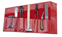 Kit d'outils professionnels pour ferrage et toilettage de chevaux LCI : Couteau à sabots, Pince à sabots, Râpes, Clincers