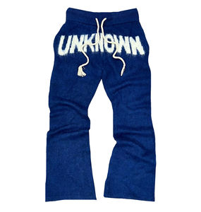 Pantalones de Punto Térmicos de Invierno Personalizados, Estilo Urbano, Tejido Apilado, Estilo Y2K, Casuales, de Mohair, para Hombre - Product Image 2