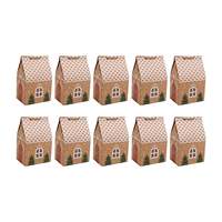 Kit de boîtes cadeaux en papier kraft pour bougie biscuit et bonbon boîte de calendrier de l'avent en forme de maison pour emballage de cadeau de Noël