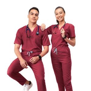 Uniforme médical d'infirmière unisexe grande taille avec logo personnalisé ensemble de blouses pour femmes en rayonne et élasthanne créez vos propres blouses pour l'hôpital - Product Image 2