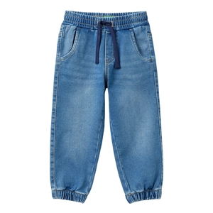Jogging en denim décontracté pour garçons avec poignets élastiques usés, confort extensible doux, ajustement sécurisé et design durable pour un usage quotidien actif - Product Image 1