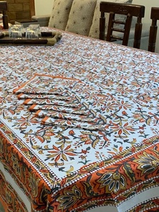 1 Khăn Trải Bàn Bằng Cotton Thiết Kế Hoa Kèm 6 Khăn Ăn Phù Hợp Bộ Khăn Ăn Trang Trí Nhà Cửa Khăn Trải Bàn Vải Lanh Dễ Lau Chùi Trang Trí Tiệc Cưới - Product Image 6