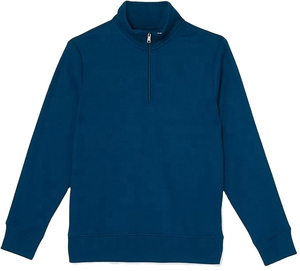 Automne hiver hommes 100% coton demi fermeture éclair à capuche haute qualité pull sweats solide blanc conception unie - Product Image 5