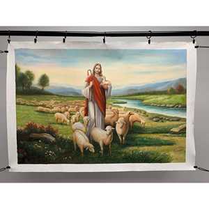 Dipinto a mano 100% gesus dipinti ad olio 36in X 24in astratto paesaggio Design digitale stampato tela di cotone Base telaio - Product Image 1