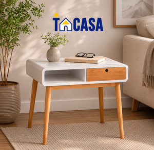 Bureau d'écriture convertible scandinave contemporain, finition naturelle, bois d'hévéa, MDF, placage de frêne - Product Image 2