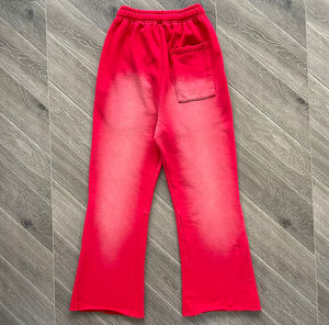 Pantalones de Chándal de Algodón 100% con Dobladillo sin Rematar, Lavado Ácido, Estilo Flare, Estampado Personalizado, Pierna Ancha, para Hombre, 2026 - Product Image 3