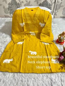 Fabricante y proveedor de Kurti de algodón romano con bordado para uso casual desde Surat a precio de mayoreo - Product Image 5