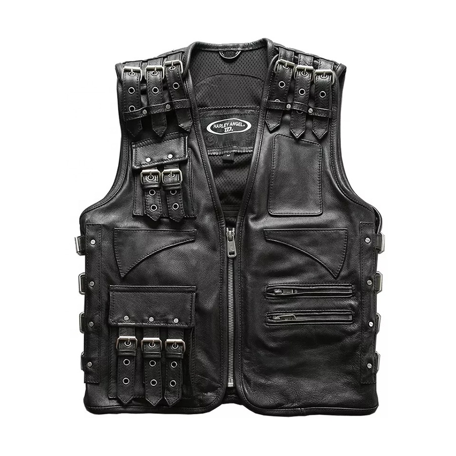 Neues Design Leder Biker Weste/Motorrad Motorrad Weste für Männer/Hot Sale Gute Qualität Leder weste