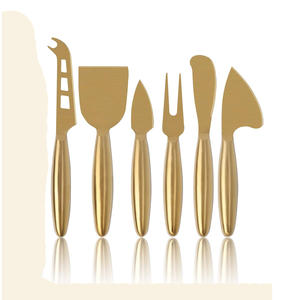 Tenedor rascador al por mayor, Juego de 3 piezas, mango de resina, cuchillo para crema y mantequilla, vajilla occidental, juego de cuchillos para queso dorado de acero inoxidable - Product Image 5