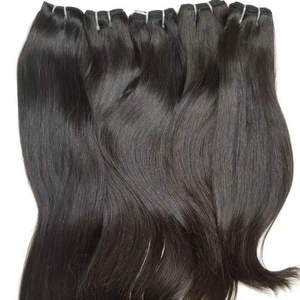 100% Raw Natural estilo recto cutículas alineadas sin enredos Virgen sin procesar Remy indio extensiones de cabello humano precio barato - Product Image 1