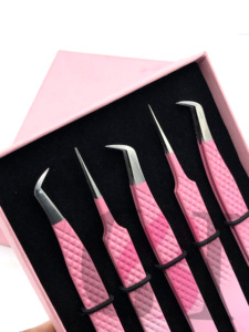 แหนบต่อขนตาเพิ่มวอลลุ่มอุปกรณ์เสริมความงามทำจากสเตนเลสสตีลสำหรับมืออาชีพเคลือบผงสองสี - Product Image 3