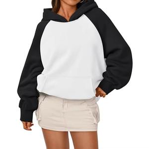 Femmes surdimensionné recadrée goutte épaule sweats brodé Joggers pantalons dames 2 pièces ensemble sweats à capuche vierges motif solide - Product Image 6