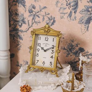 Twin Bell Desk Clock Gold Metal Analog Alarm Clock with Moving Gears & Vintage Steampunk Design - Product Image 3