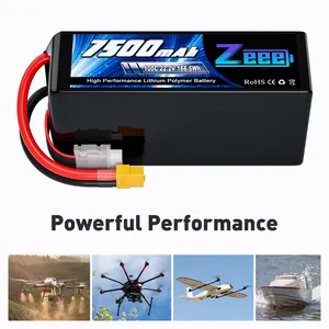 Zeee FPV Drone แบตเตอรี่ 6S 22.2V 5200/6000/6500/7500/8000/9000/10000/12000mAh 6S แบตเตอรี่ Lipo สําหรับ FPV Drone UAV เครื่องบินเครื่องบิน