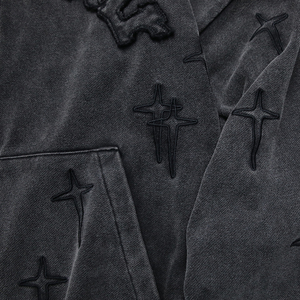 เสื้อฮู้ดแบบซิปพิมพ์ลายพัฟขนาดใหญ่เข้าได้ทุกเพศเสื้อแจ็คเก็ตมีฮู้ดปรับแต่งได้มีซิป2023เทรนด์ใหม่ - Product Image 5