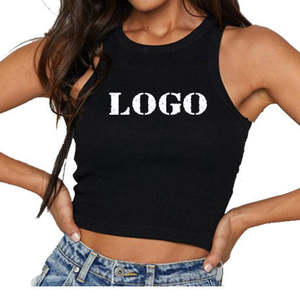 New Design Cropped Women's Solid T-shirt Tank Top Seamless Streetwear Stretch Rib Knit Sleeveless Casual Tank Top Women - Product Image 6