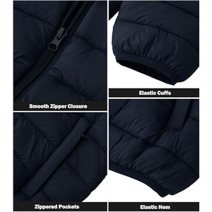 Veste matelassée légère et écologique pour femme, à capuche, pliable, rembourrée de coton, chaude, pour les voyages d'hiver, les activités de plein air et les tenues décontractées - Product Image 4