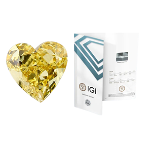 Diamante Cultivado en Laboratorio de 1.50 CT VS1 en Forma de Corazón, Certificado IGI, Diamante Suelto Amarillo Intenso de Fantasía, Joyería al por Mayor - Product Image 1