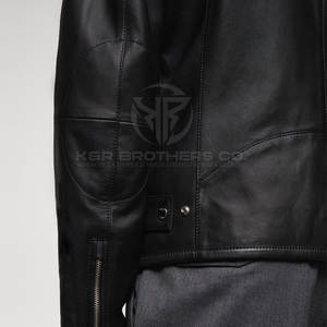 Chaqueta de cuero genuino para hombre, abrigo de invierno, chaqueta de motociclista, prendas de vestir exteriores con estilo, chaqueta de invierno de cuero PU para hombre - Product Image 4