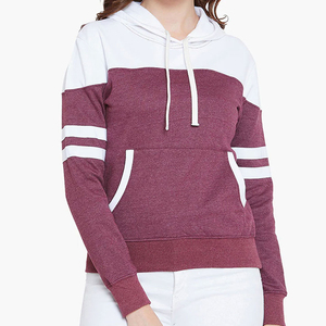 Sudadera con capucha de algodón holgada personalizada con forro grueso y logotipo artístico impreso en la parte delantera para mujer - Product Image 1