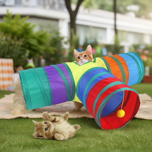 Enclosed Foldable <b>Cat</b> <b>Tunnel</b> for Play and Exercise - Product Image 3