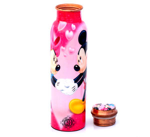 Botella de agua de cobre puro impresa Botella de agua a prueba de fugas de calidad premium para niños. - Product Image 5