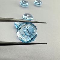 Pierre précieuse de topaze bleu ciel Briolette ronde brillante de 12mm pour l'artisanat de bijoux