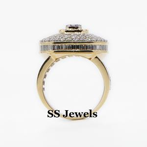 Juego de puntas de moissanita de corte brillante personalizado para hombre, anillo de moda de campeón helado, anillo de rapero chapado en rodio de plata 925 - Product Image 2