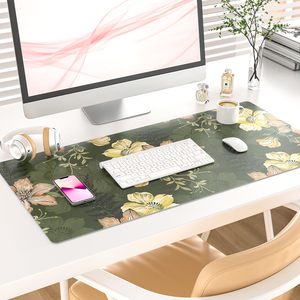Grand tapis de souris de jeu en cuir PVC unilatéral, tapis ergonomique en cuir de chamois, tapis de bureau de jeu confortable pour le bureau et la maison - Product Image 1