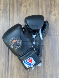 Guantes de Boxeo Profesionales Personalizables de Cuero, Diseño de Dedos Completos, Cierre con Cordones, Correa de Muñeca Ajustable con Gancho y Bucle - Product Image 5
