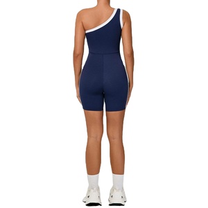 Mono Deportivo de Yoga para Mujer, de Una Pieza, con un Hombro Descubierto, Pantalones Cortos, Traje Deportivo Elástico para Fitness - Product Image 5