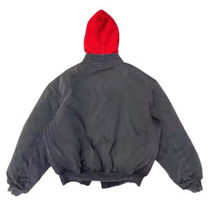 OEM Wholesale High Quality Streetwear Oversized Unisex <b>Suede</b> Satin Industries Custom <b>Men's</b> Bomber Winter <b>Jacket</b> <b>Men</b> and Women - Product Image 4