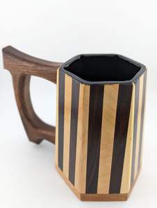 Jarra de cerveza de madera hecha a mano, roble con mango en forma de taza, barril ecológico Natural, jarra de cerveza de madera marrón Natural para Navidad - Product Image 2