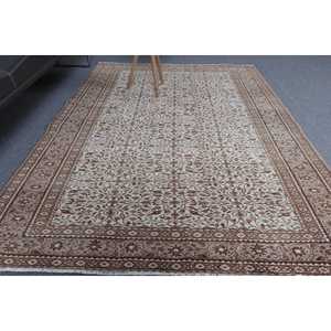 4.8x7.3 ft Turkish Rug <b>Brown</b> Southwestern Vintage <b>Wool</b> Patchwork Rug with Latex Backing Eco-Friendly Home Decor - Product Image 2